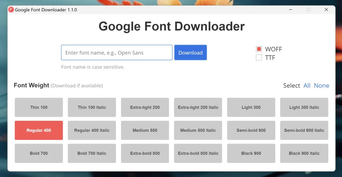 Google Font Downloader