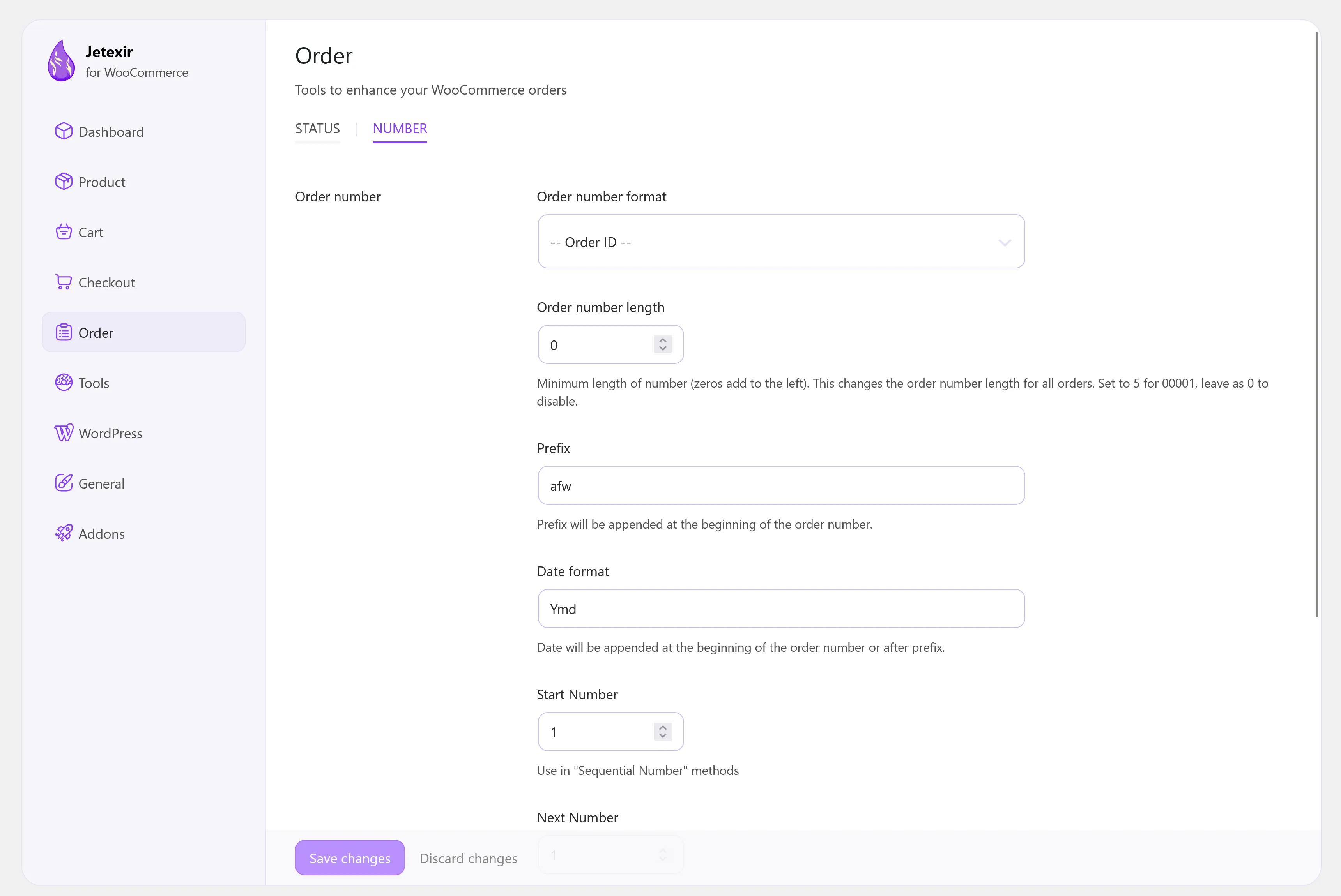 Jetexir order number Jetexir order number - Checkout Fields