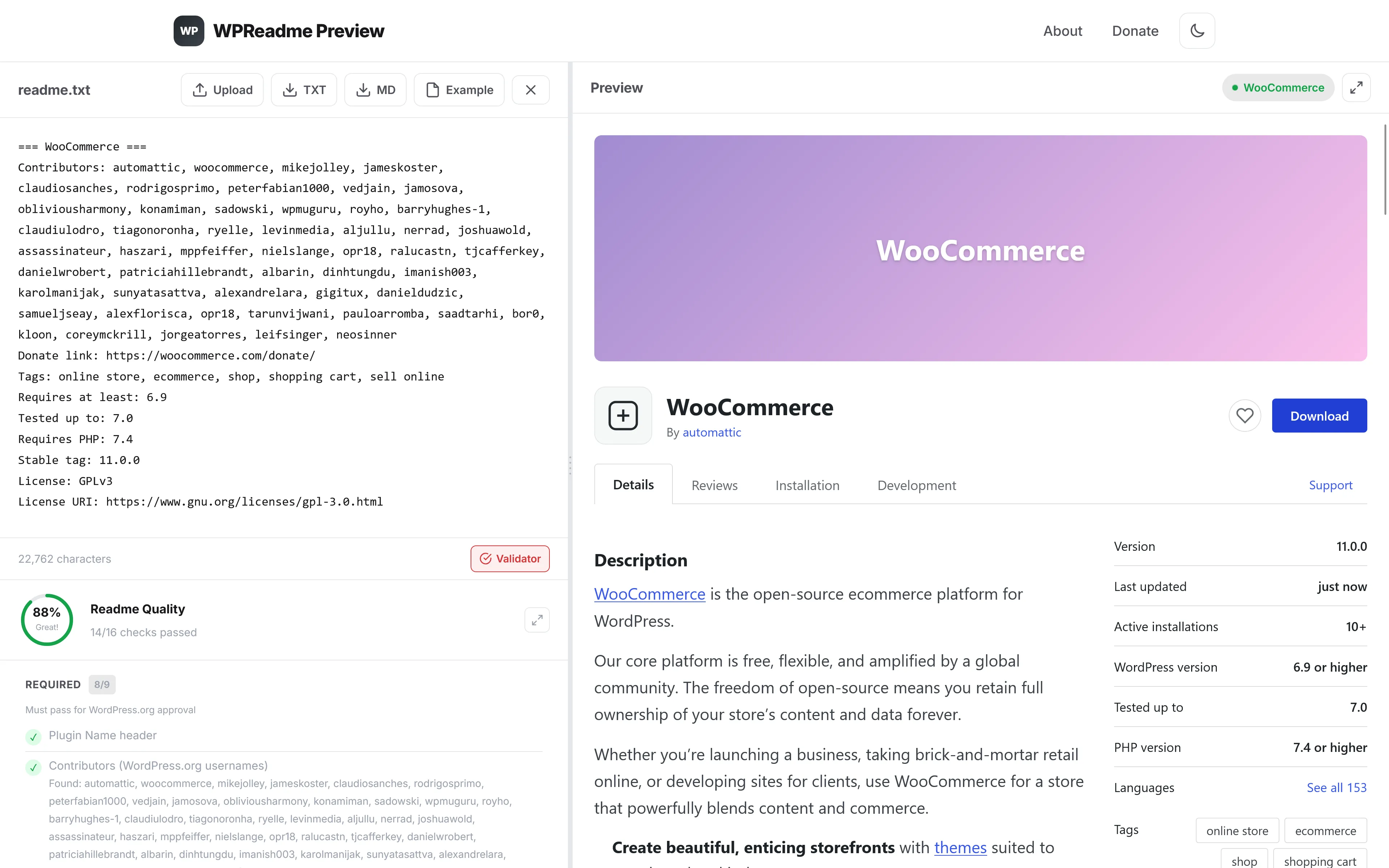 WPReadme Preview